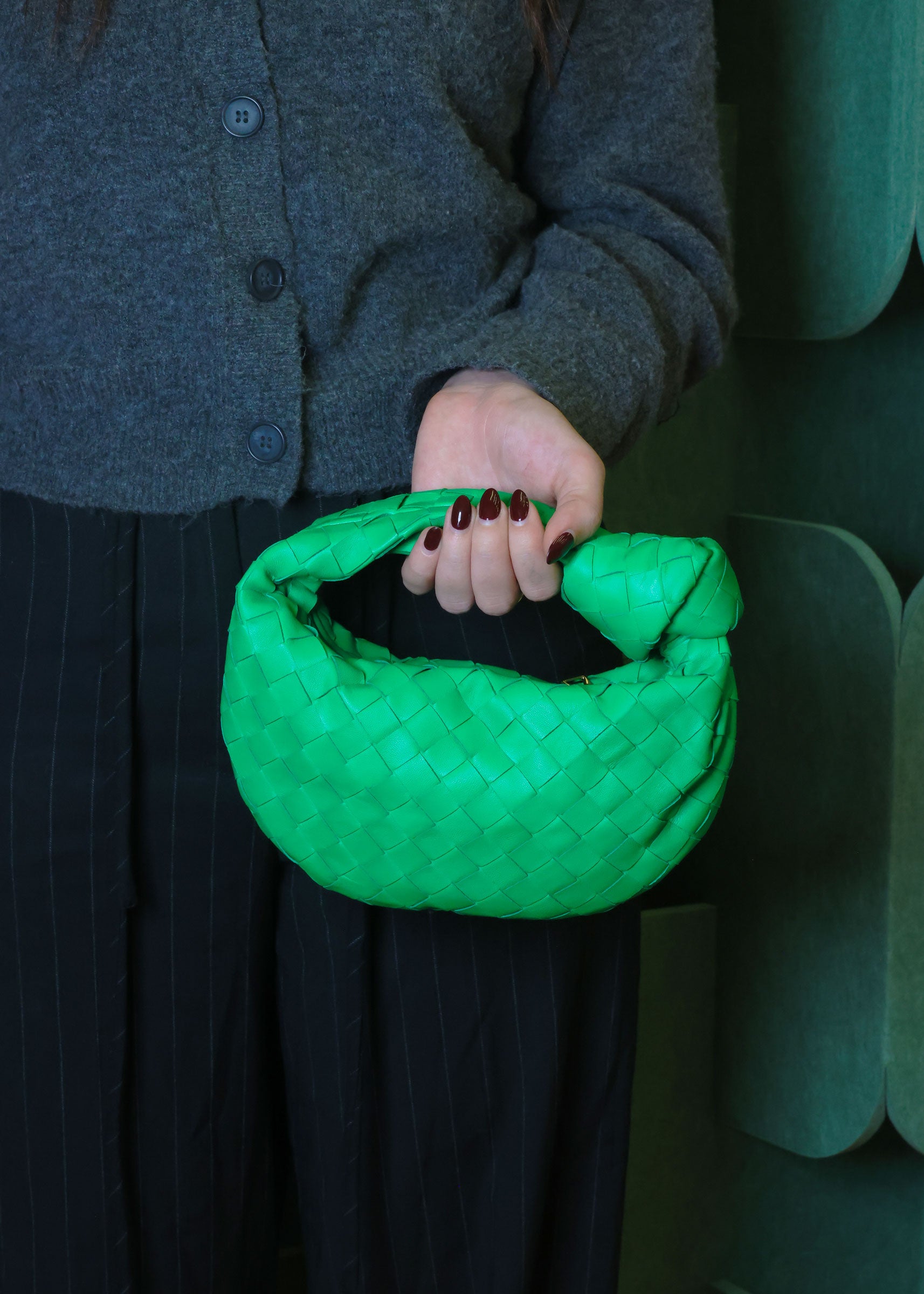 Preowned BOTTEGA VENETA Intrecciato Mini Jodie Green Bag | Luxe Again Maison