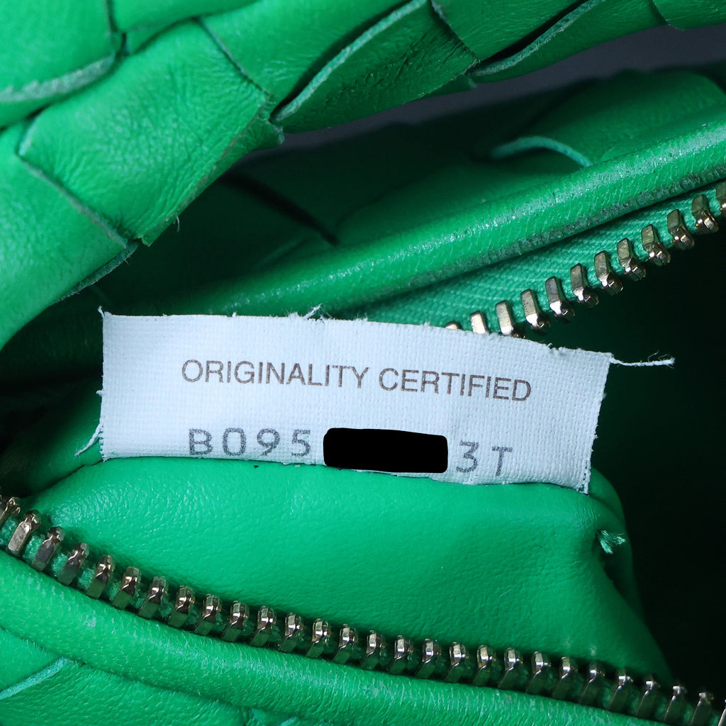 Preowned BOTTEGA VENETA Intrecciato Mini Jodie Leather Green Bag  | Luxe Again Maison