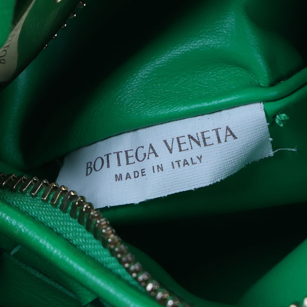 Preowned BOTTEGA VENETA Intrecciato Mini Jodie Leather Green Bag  | Luxe Again Maison