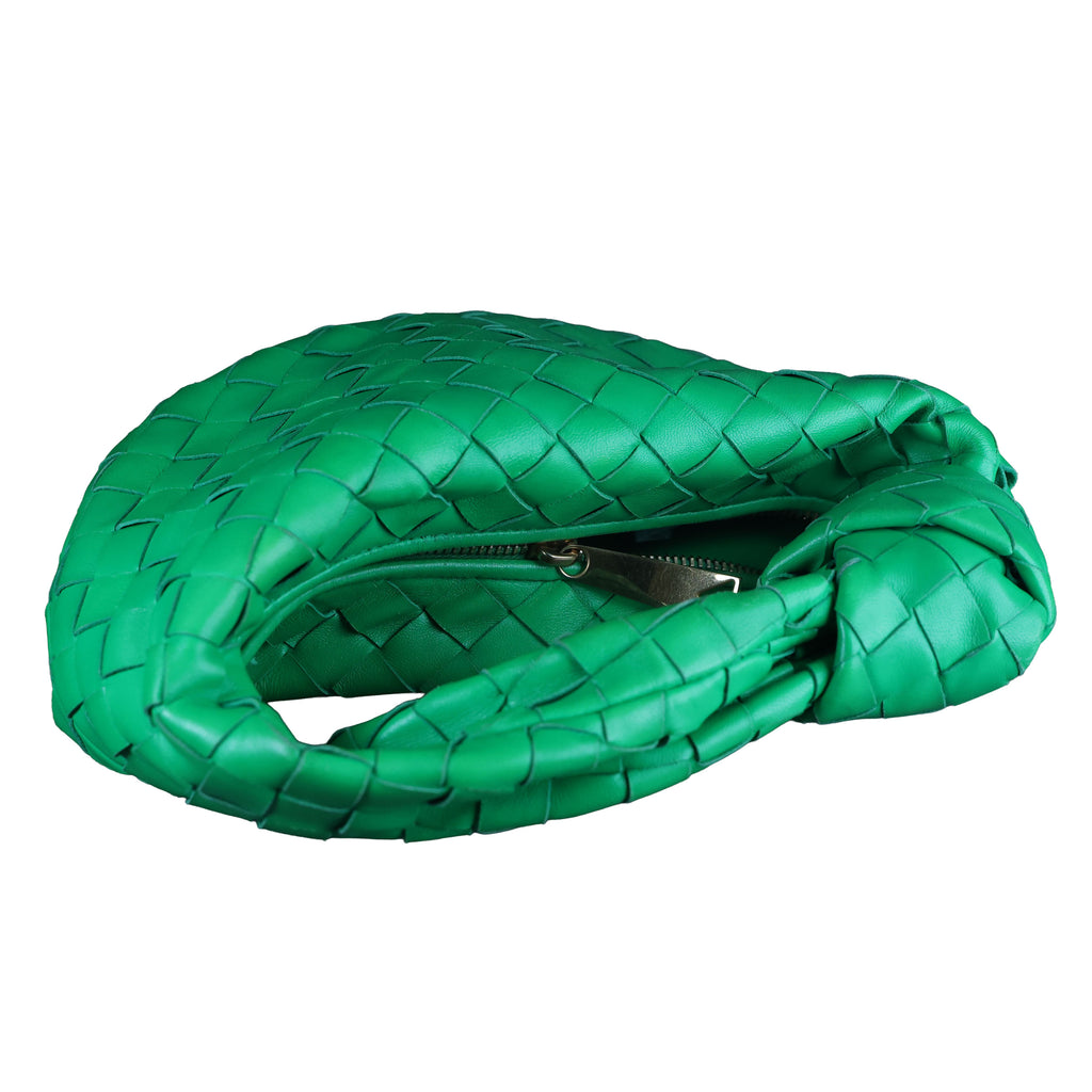 Preowned BOTTEGA VENETA Intrecciato Mini Jodie Leather Green Bag  | Luxe Again Maison