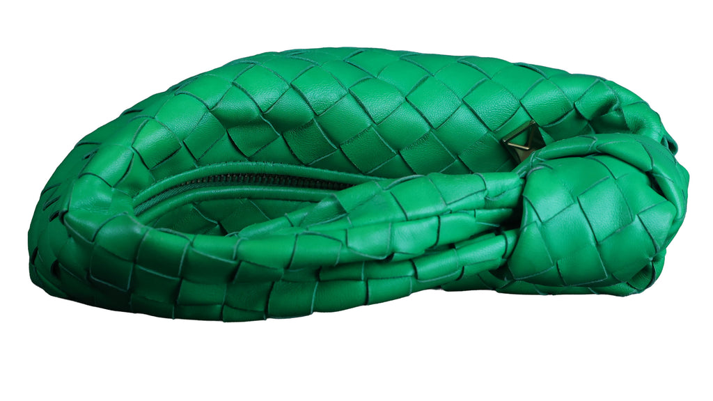 Preowned BOTTEGA VENETA Intrecciato Mini Jodie Leather Green Bag  | Luxe Again Maison
