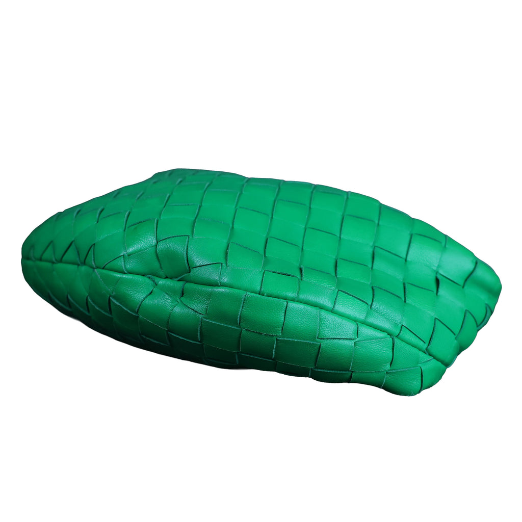 Preowned BOTTEGA VENETA Intrecciato Mini Jodie Leather Green Bag  | Luxe Again Maison