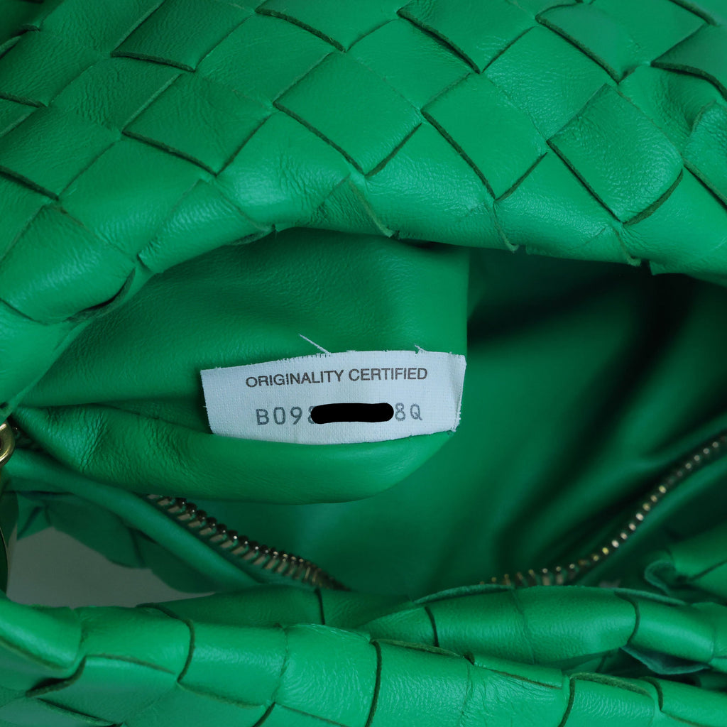 Preowned BOTTEGA VENETA Intrecciato Mini Jodie Green Bag | Luxe Again Maison
