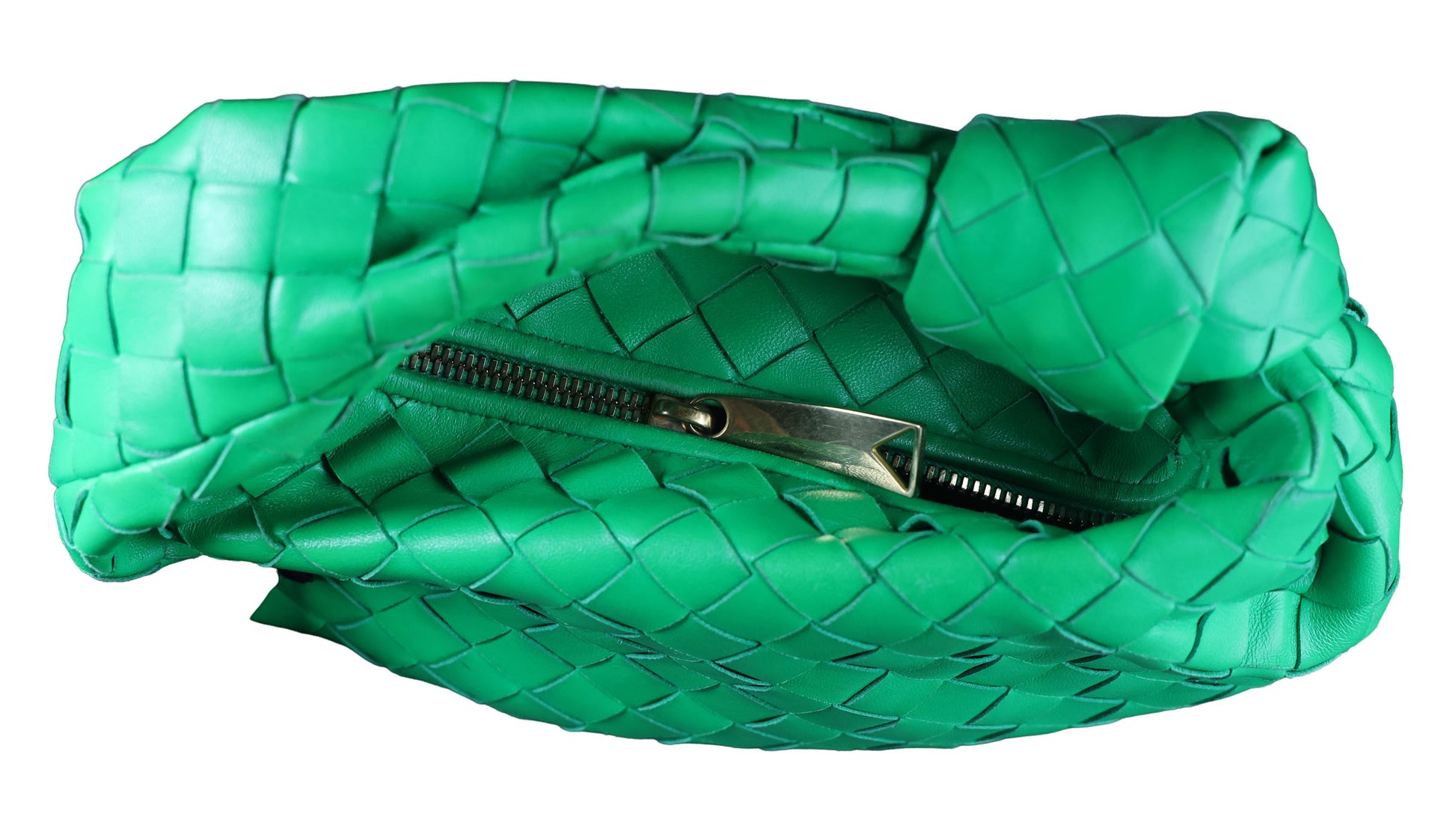 Preowned BOTTEGA VENETA Intrecciato Mini Jodie Leather Green Bag  | Luxe Again Maison