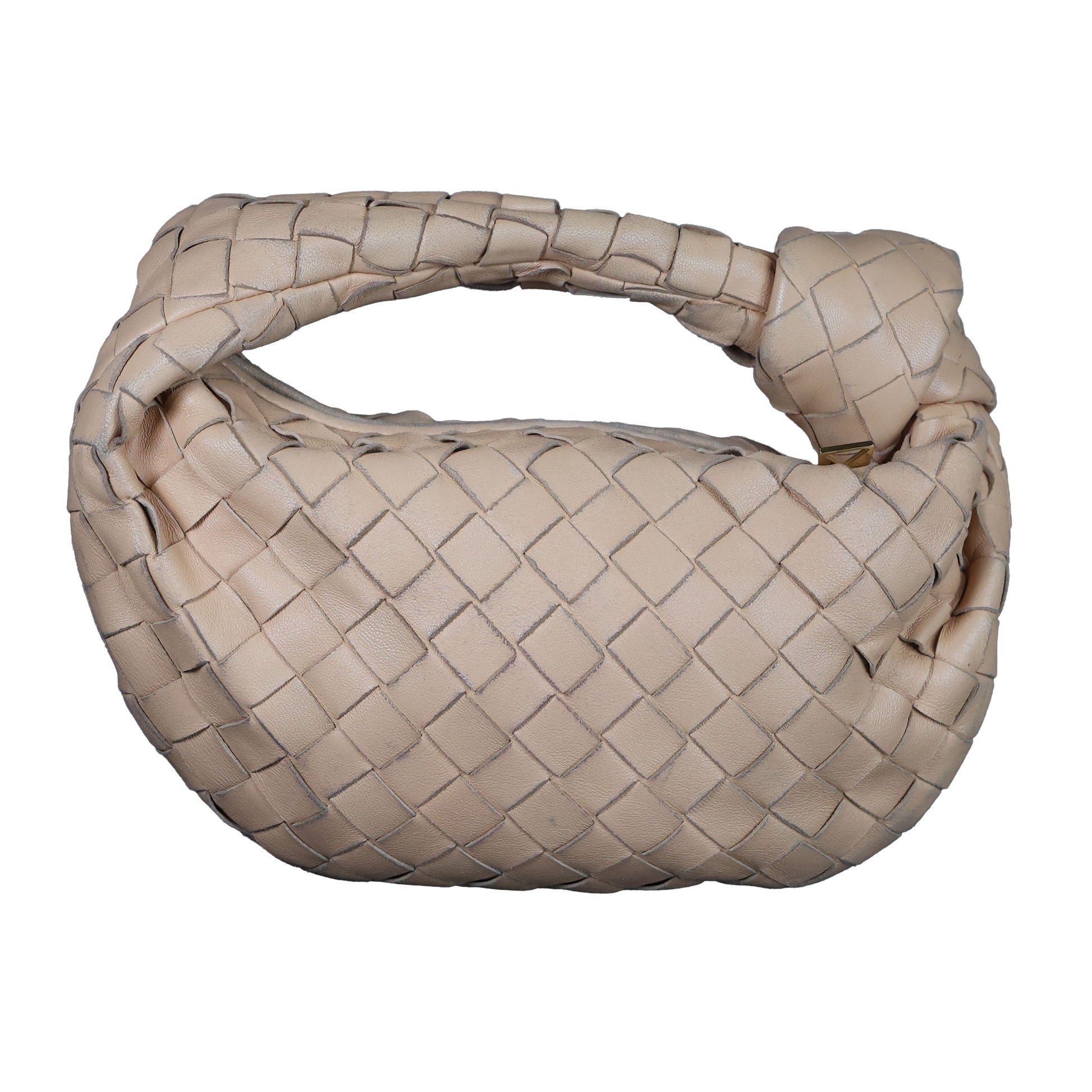 Preowned BOTTEGA VENETA Intrecciato Mini Jodie Leather Beige Bag | Luxe Again Maison