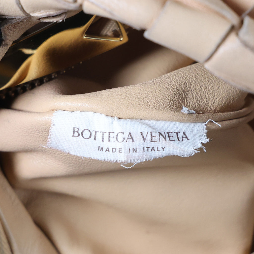 Preowned BOTTEGA VENETA Intrecciato Mini Jodie Leather Beige Bag | Luxe Again Maison