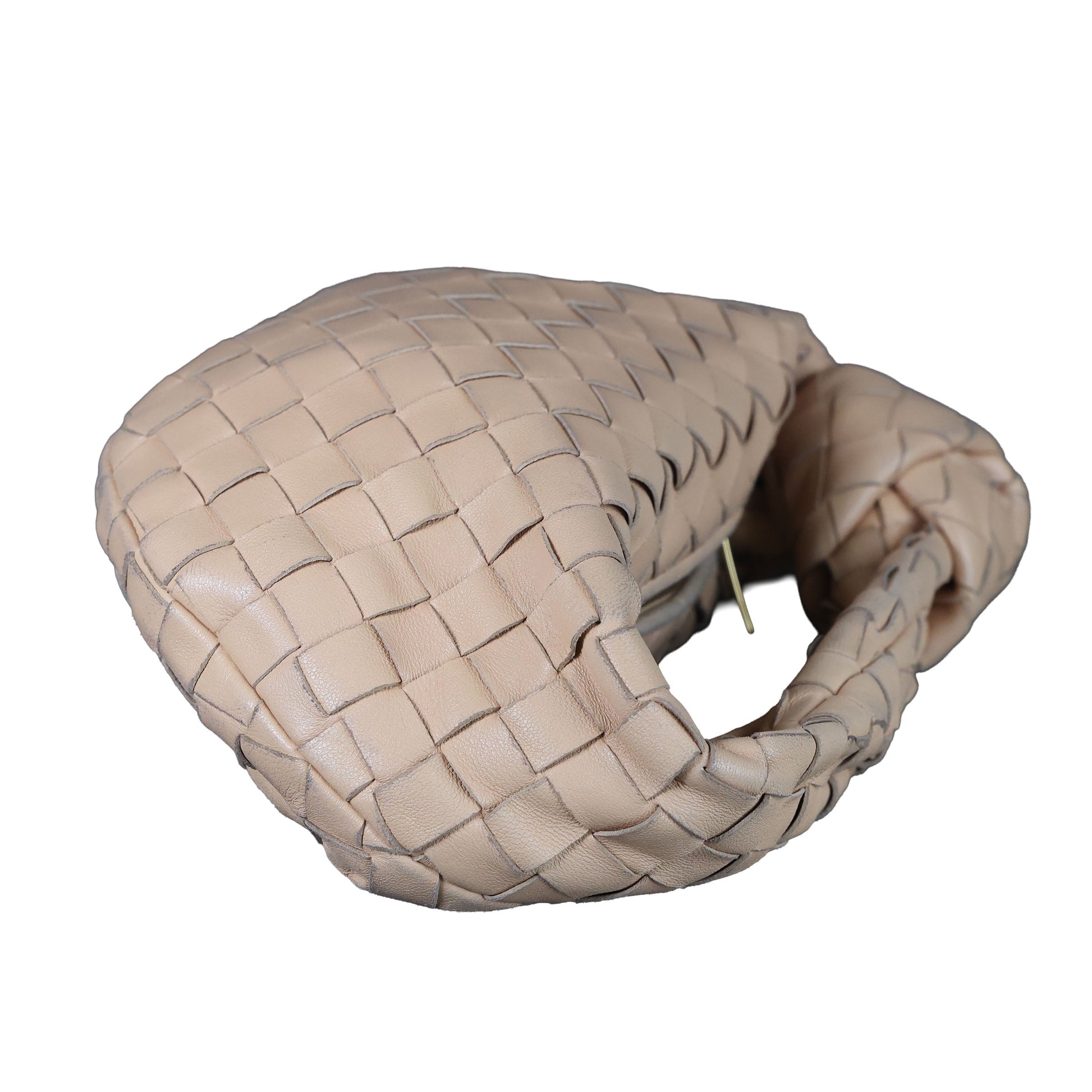 Preowned BOTTEGA VENETA Intrecciato Mini Jodie Leather Beige Bag | Luxe Again Maison