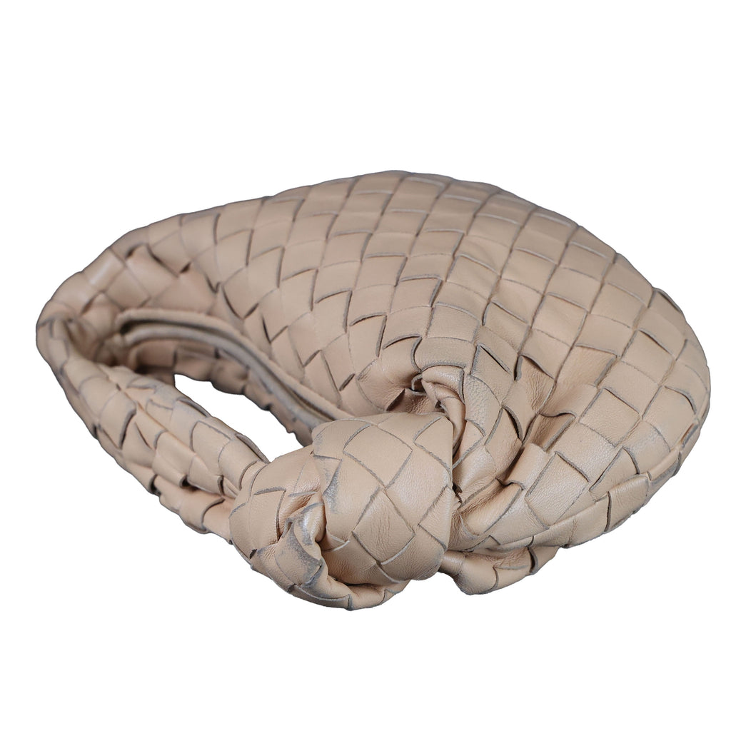 Preowned BOTTEGA VENETA Intrecciato Mini Jodie Leather Beige Bag | Luxe Again Maison