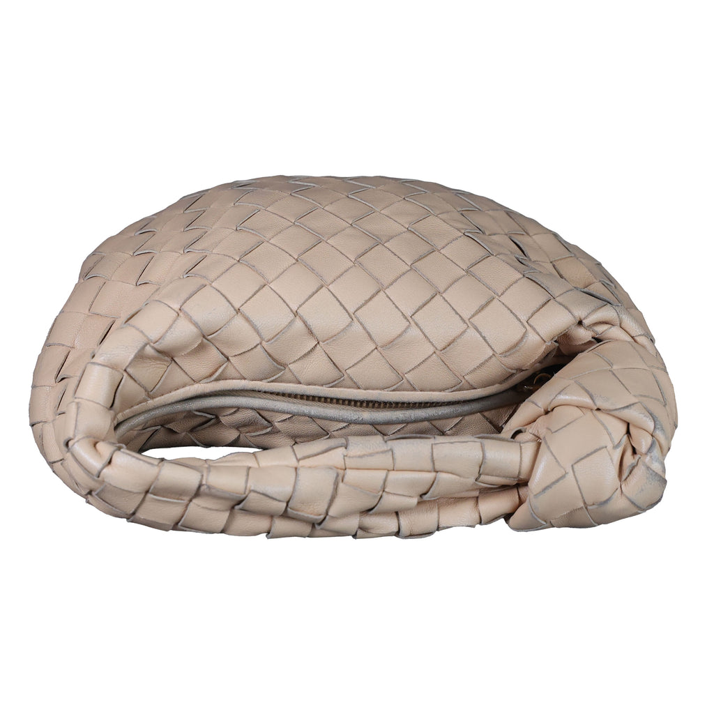 Preowned BOTTEGA VENETA Intrecciato Mini Jodie Leather Beige Bag | Luxe Again Maison