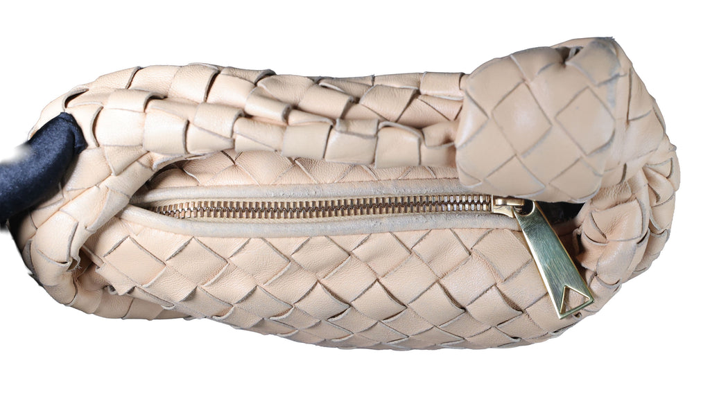 Preowned BOTTEGA VENETA Intrecciato Mini Jodie Leather Beige Bag | Luxe Again Maison