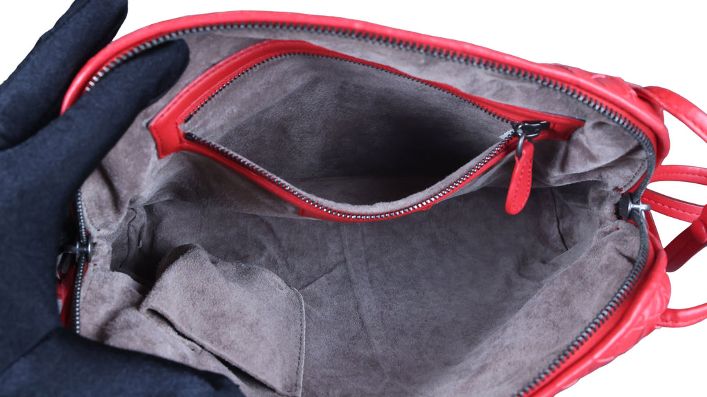 Preowned BOTTEGA VENETA Intrecciato Nodini Shoulder Bag Red | Luxe Again Maison