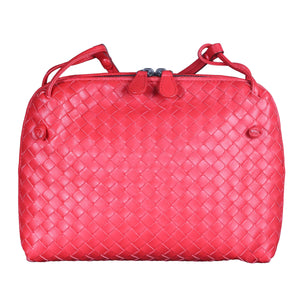 Preowned BOTTEGA VENETA Intrecciato Nodini Shoulder Bag Red | Luxe Again Maison