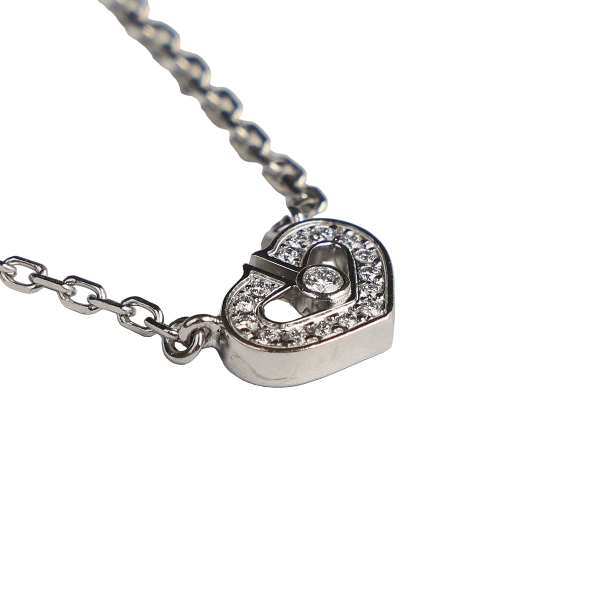 Preowned CARTIER C Heart de Cartier Diamond 18K WG Pendant Necklace WJ8XXX | Luxe Again Maison