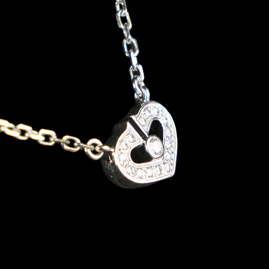 Preowned CARTIER C Heart de Cartier Diamond 18K WG Pendant Necklace WJ8XXX | Luxe Again Maison