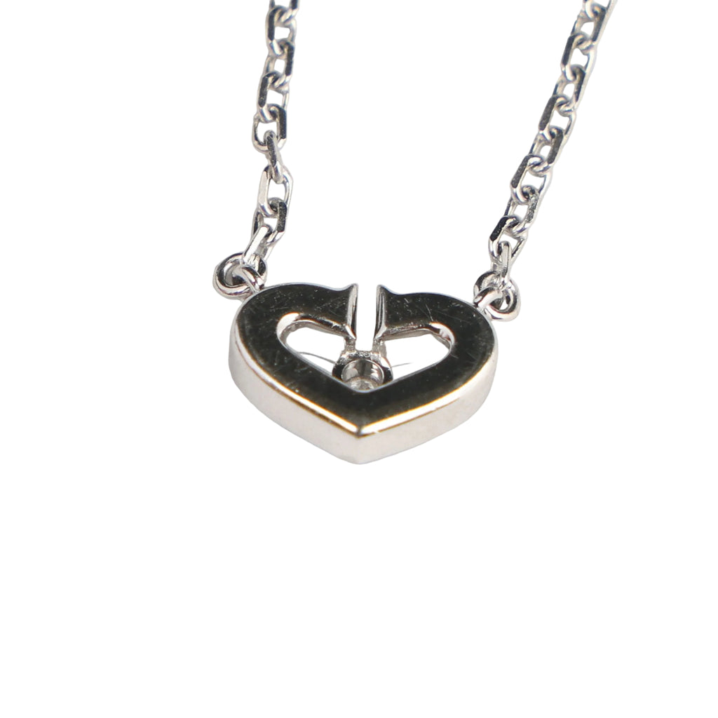 Preowned CARTIER C Heart de Cartier Diamond 18K WG Pendant Necklace WJ8XXX | Luxe Again Maison