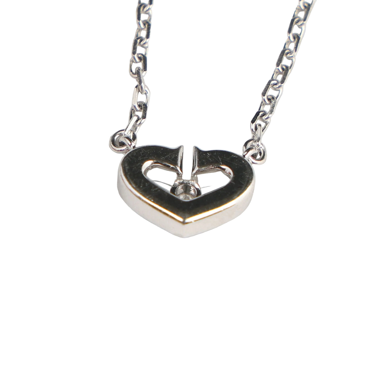 Preowned CARTIER C Heart de Cartier Diamond 18K WG Pendant Necklace WJ8XXX | Luxe Again Maison