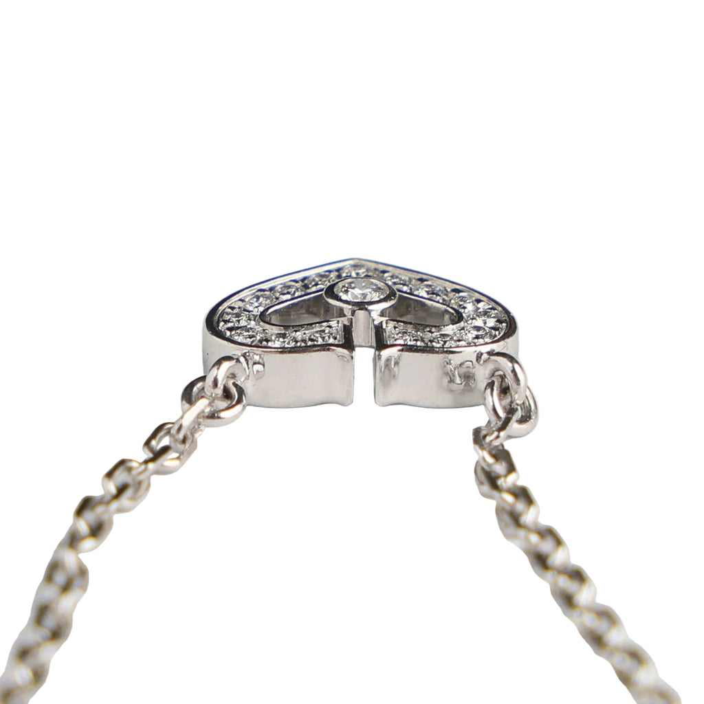 Preowned CARTIER C Heart de Cartier Diamond 18K WG Pendant Necklace WJ8XXX | Luxe Again Maison
