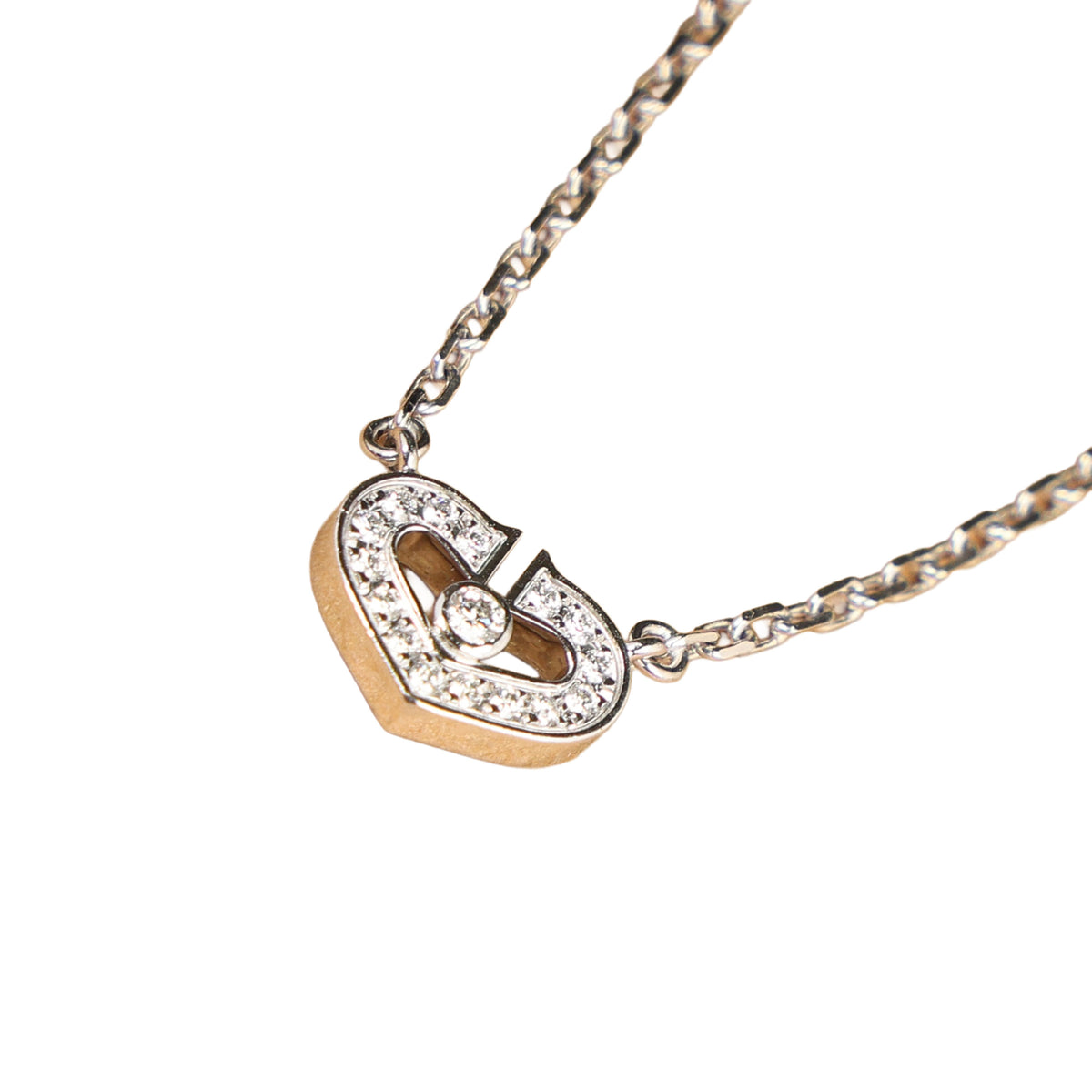 Preowned CARTIER C Heart de Cartier Diamond 18K WG Pendant Necklace WJ8XXX | Luxe Again Maison