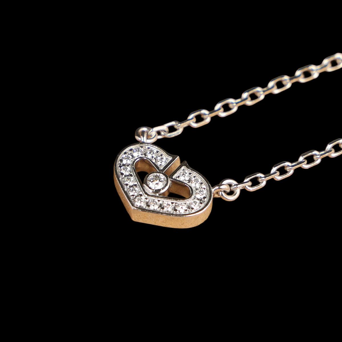 Preowned CARTIER C Heart de Cartier Diamond 18K WG Pendant Necklace WJ8XXX | Luxe Again Maison