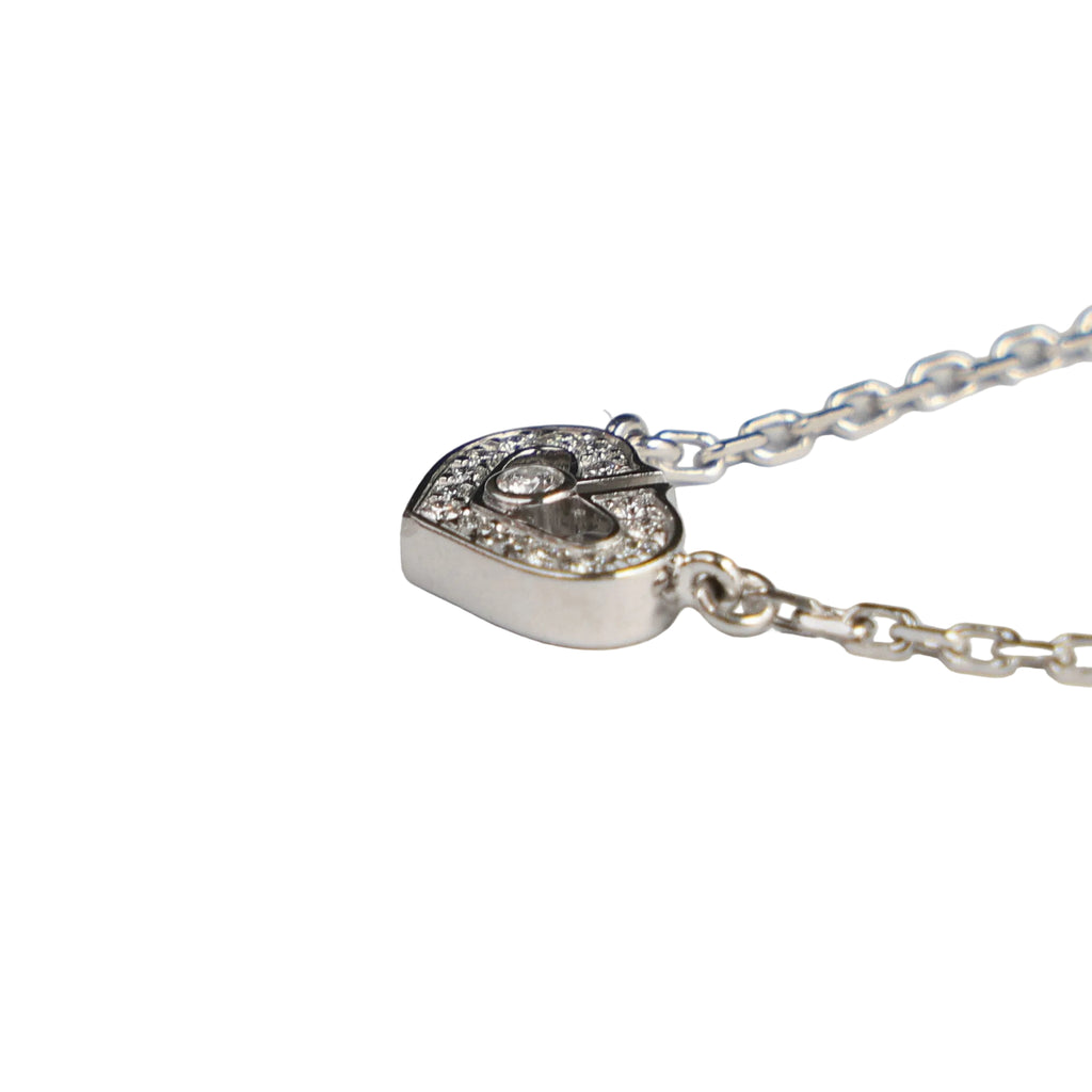 Preowned CARTIER C Heart de Cartier Diamond 18K WG Pendant Necklace WJ8XXX | Luxe Again Maison