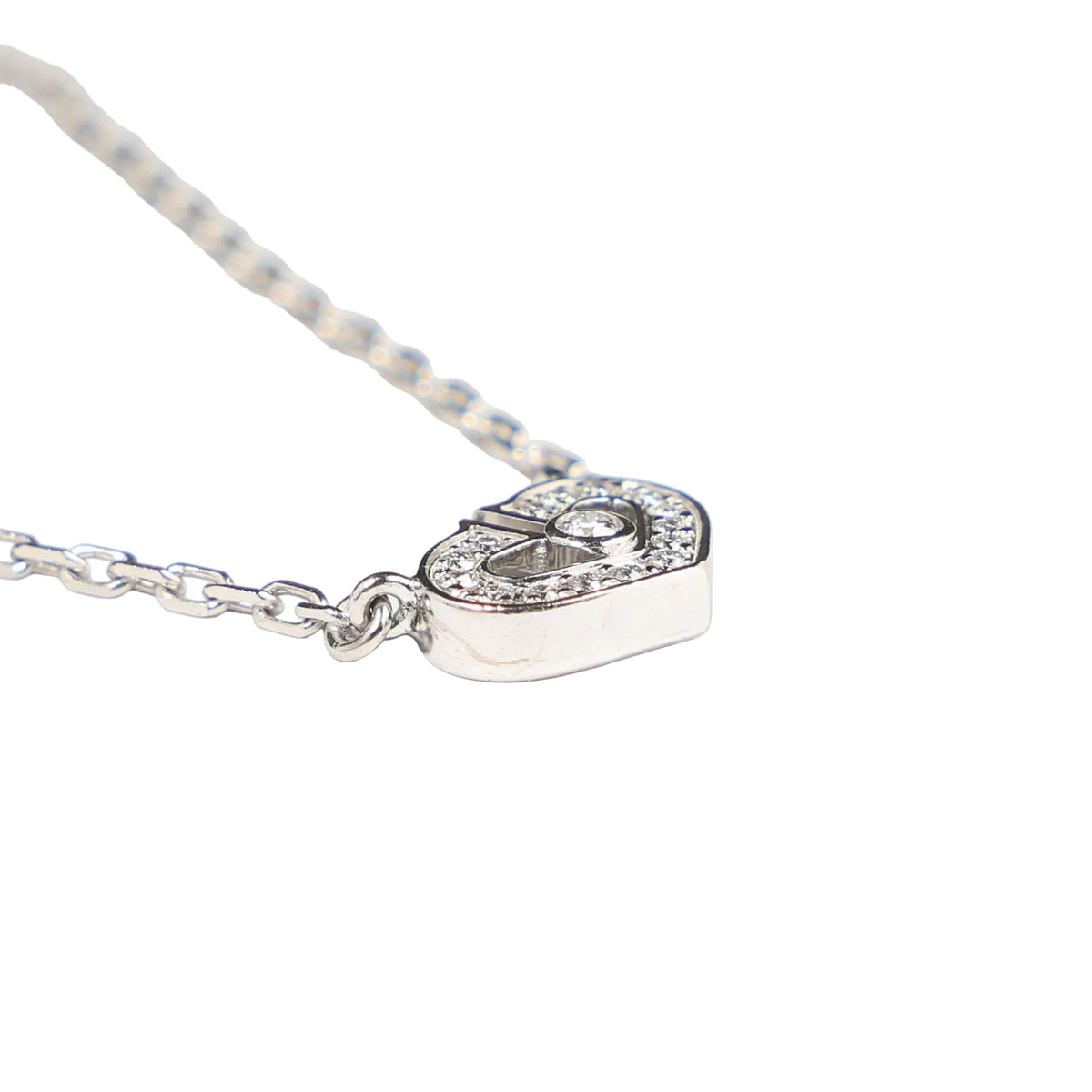 Preowned CARTIER C Heart de Cartier Diamond 18K WG Pendant Necklace WJ8XXX | Luxe Again Maison