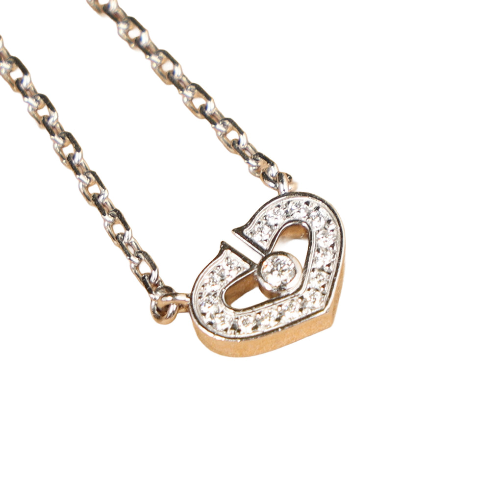 Preowned CARTIER C Heart de Cartier Diamond 18K WG Pendant Necklace WJ8XXX | Luxe Again Maison