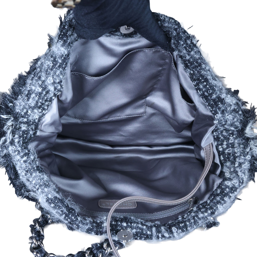 Preowned CHANEL Black Lambskin Leather And Fur Bon Bon Tote Bag | Luxe Again Maison