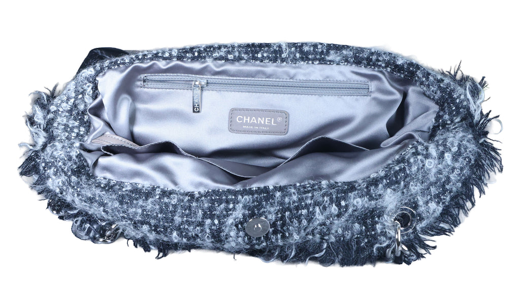 Preowned CHANEL Black Lambskin Leather And Fur Bon Bon Tote Bag | Luxe Again Maison