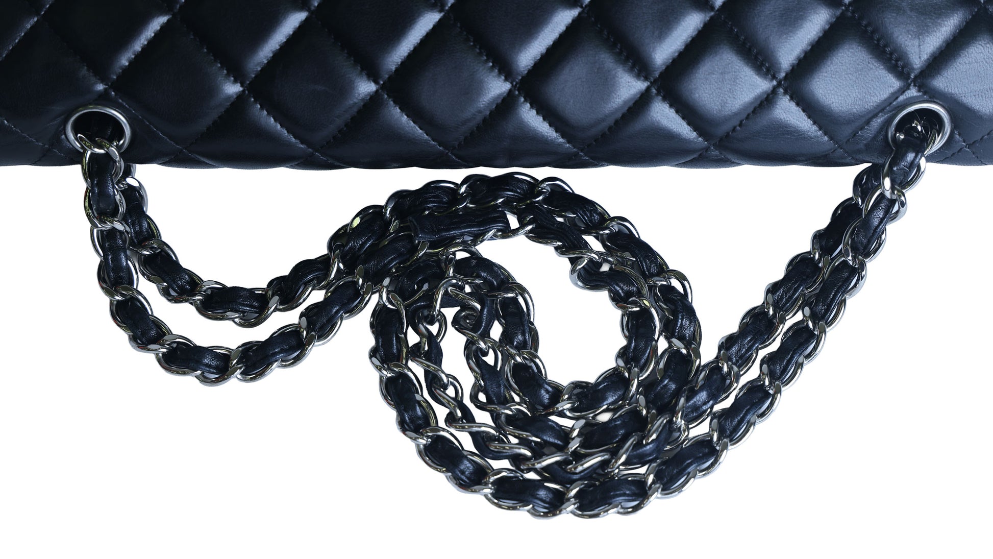 Preowned Chanel Classic Jumbo Black Quilted Leather Single Flap Bag Silver Hardware 13 Series Circa 2010s | Luxe Again Maison