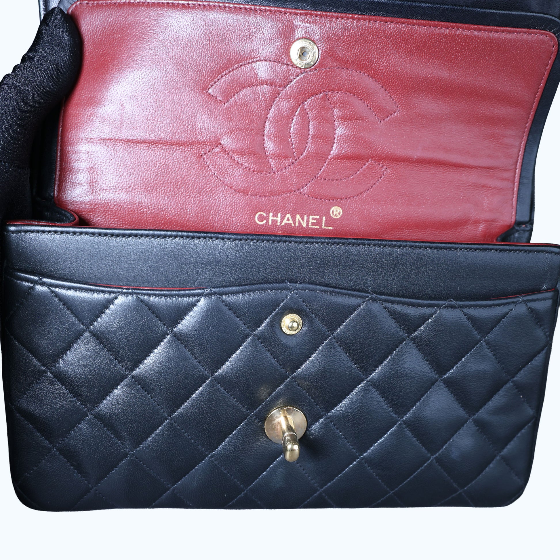 Preowned CHANEL Matelasse 23 Lambskin Double Flap Bag Black GHW 07XXXX0 0 series | Luxe Again Maison
