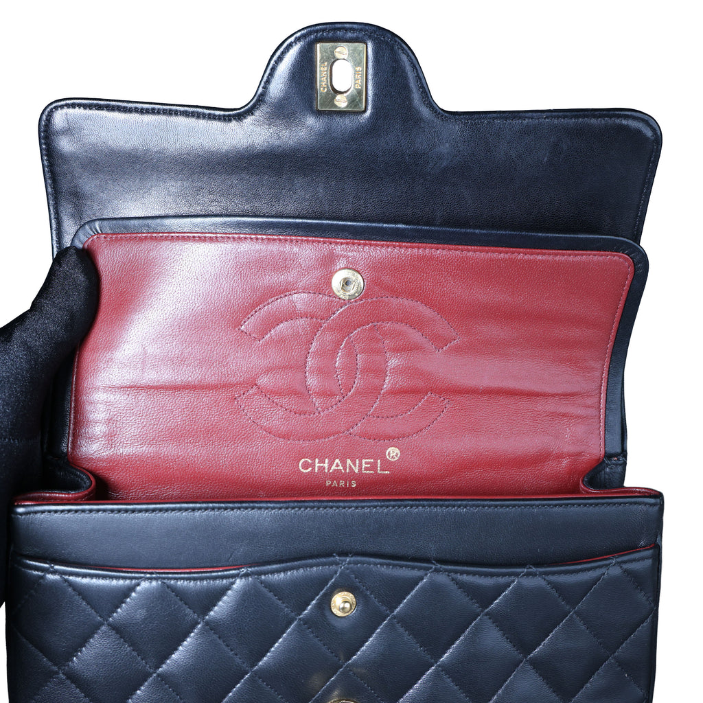 Preowned CHANEL Matelasse 23 Lambskin Double Flap Bag Black GHW 07XXXX0 0 series | Luxe Again Maison