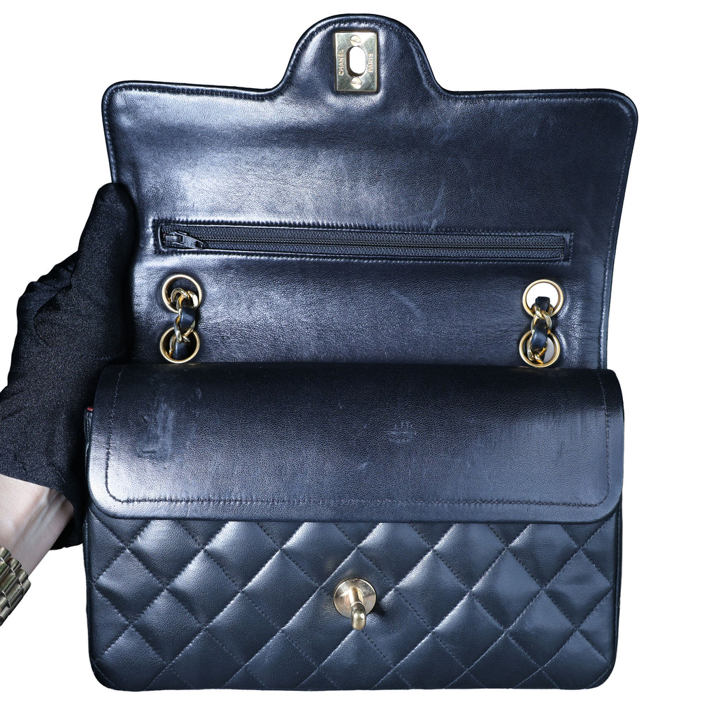 Preowned CHANEL Matelasse 23 Lambskin Double Flap Bag Black GHW 07XXXX0 0 series | Luxe Again Maison