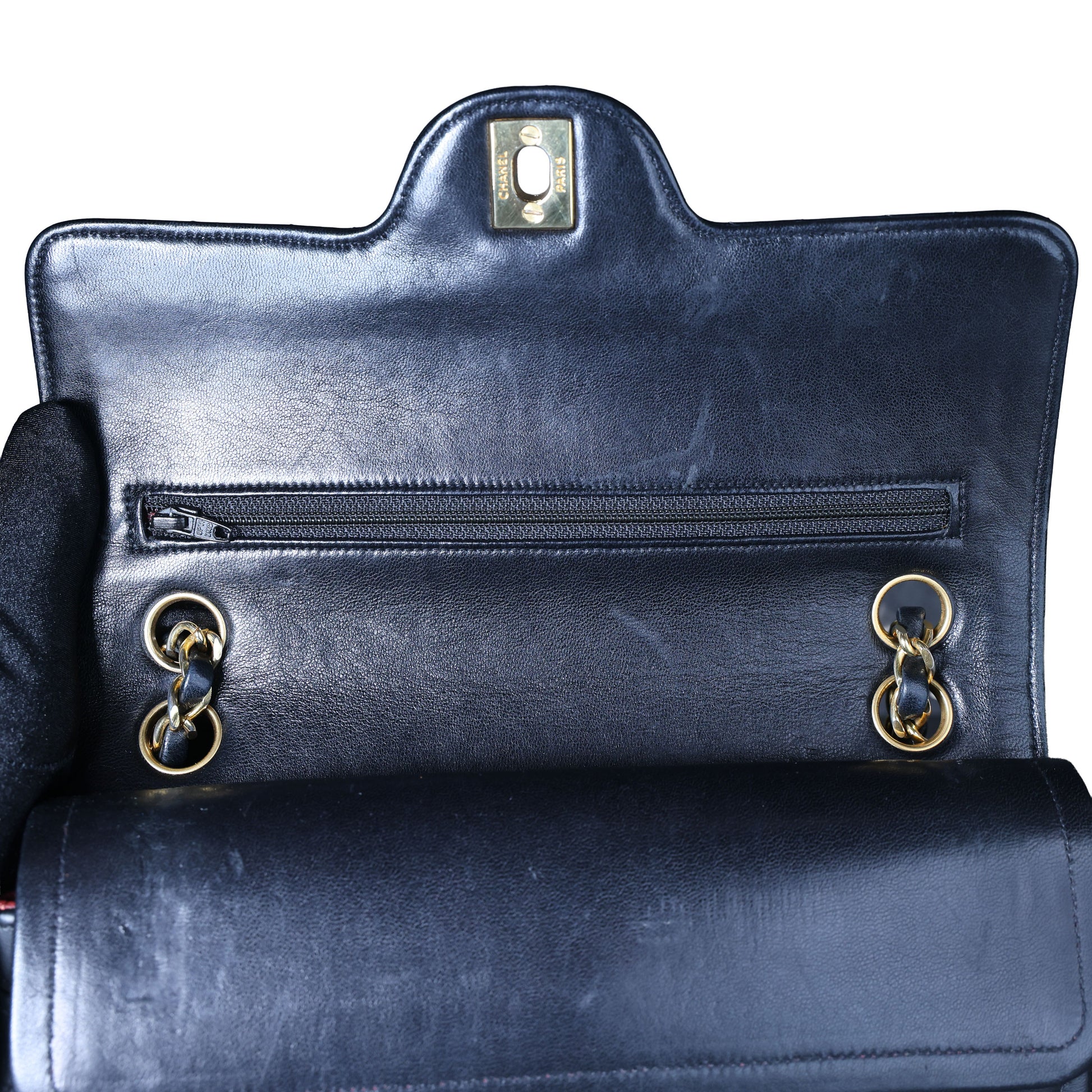 Preowned CHANEL Matelasse 23 Lambskin Double Flap Bag Black GHW 07XXXX0 0 series | Luxe Again Maison