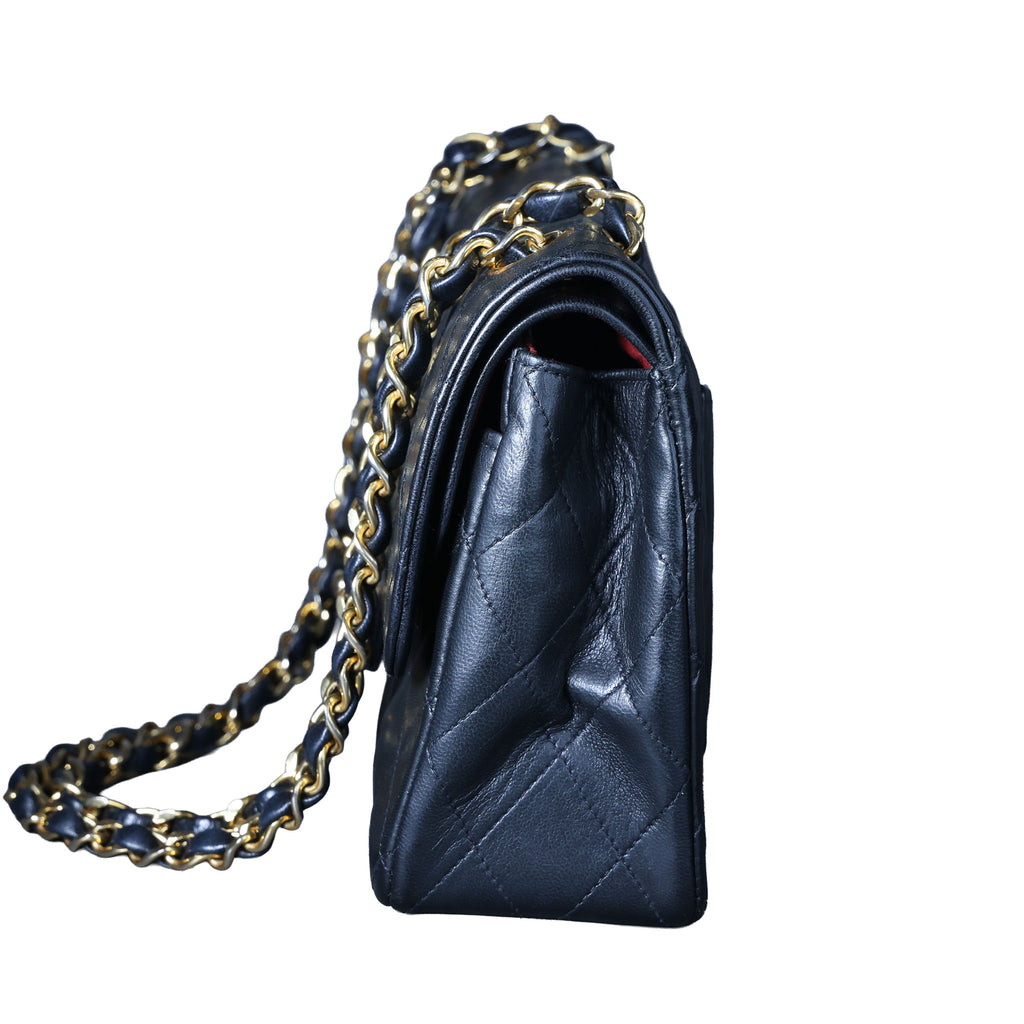 Preowned CHANEL Matelasse 23 Lambskin Double Flap Bag Black GHW 07XXXX0 0 series | Luxe Again Maison