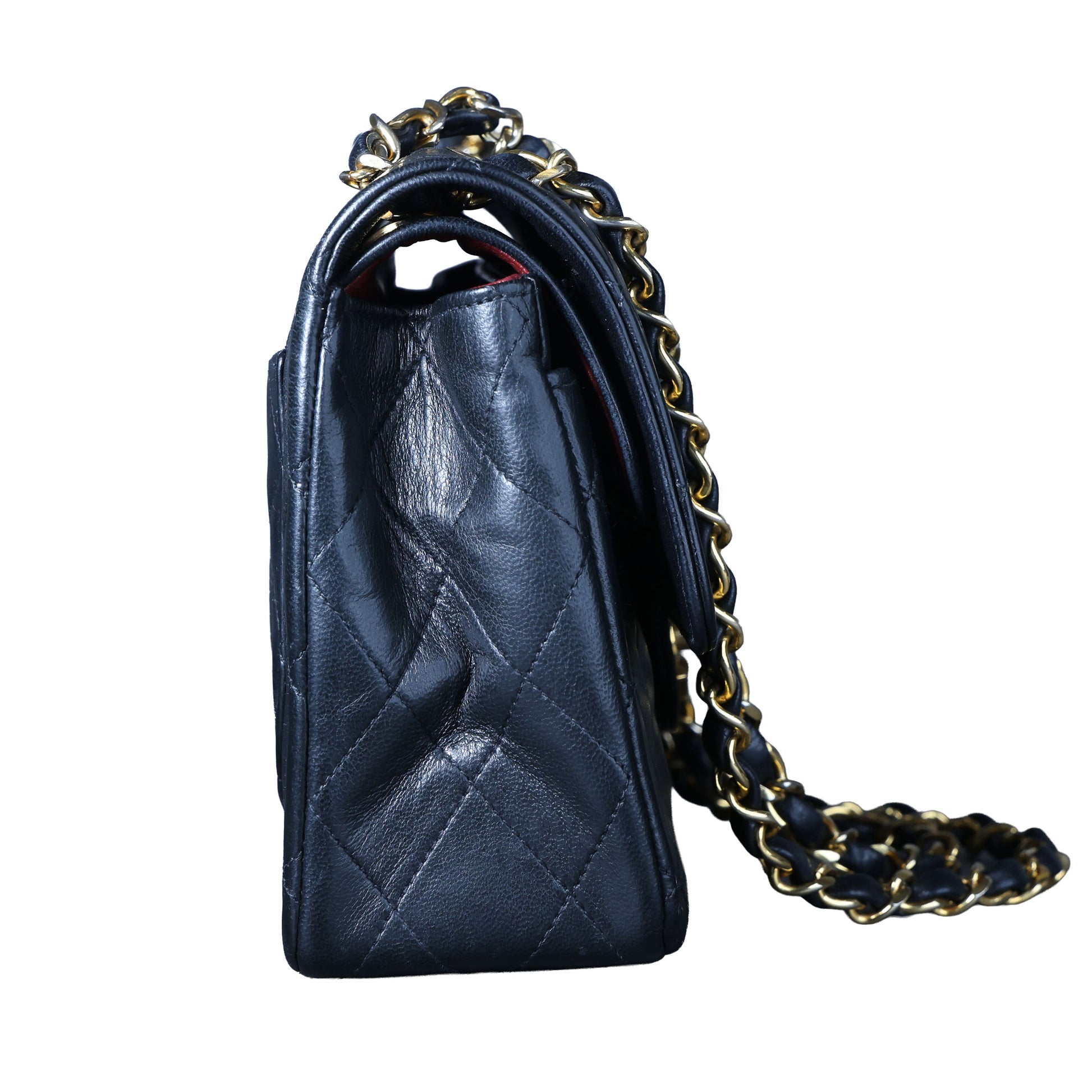 Preowned CHANEL Matelasse 23 Lambskin Double Flap Bag Black GHW 07XXXX0 0 series | Luxe Again Maison
