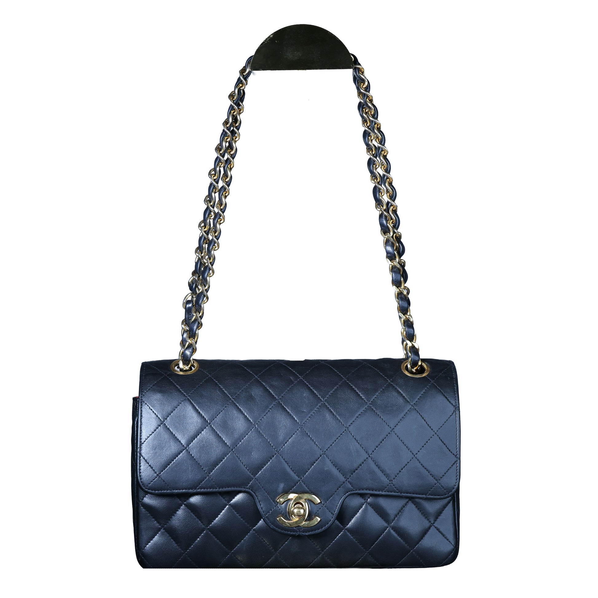 Preowned CHANEL Matelasse 23 Lambskin Double Flap Bag Black GHW 07XXXX0 0 series | Luxe Again Maison