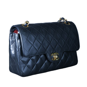 Preowned CHANEL Matelasse 23 Lambskin Double Flap Bag Black GHW 07XXXX0 0 series | Luxe Again Maison