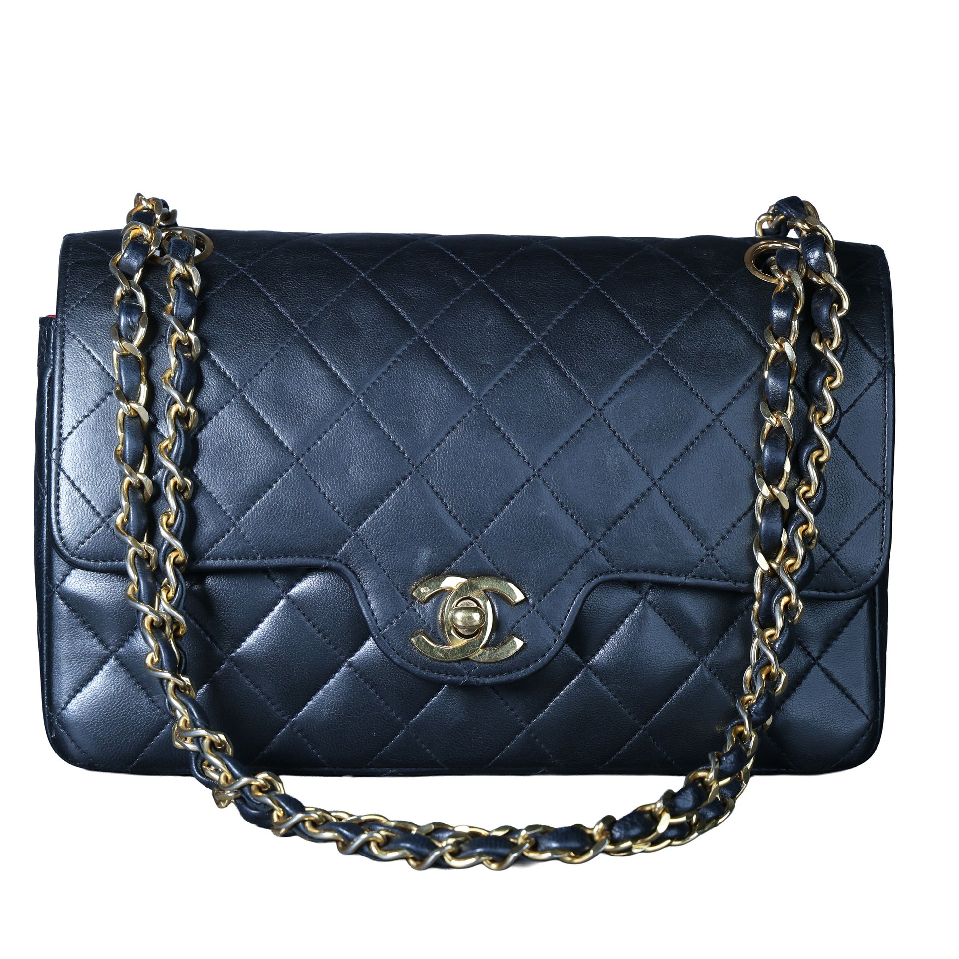 Preowned CHANEL Matelasse 23 Lambskin Double Flap Bag Black GHW 07XXXX0 0 series | Luxe Again Maison