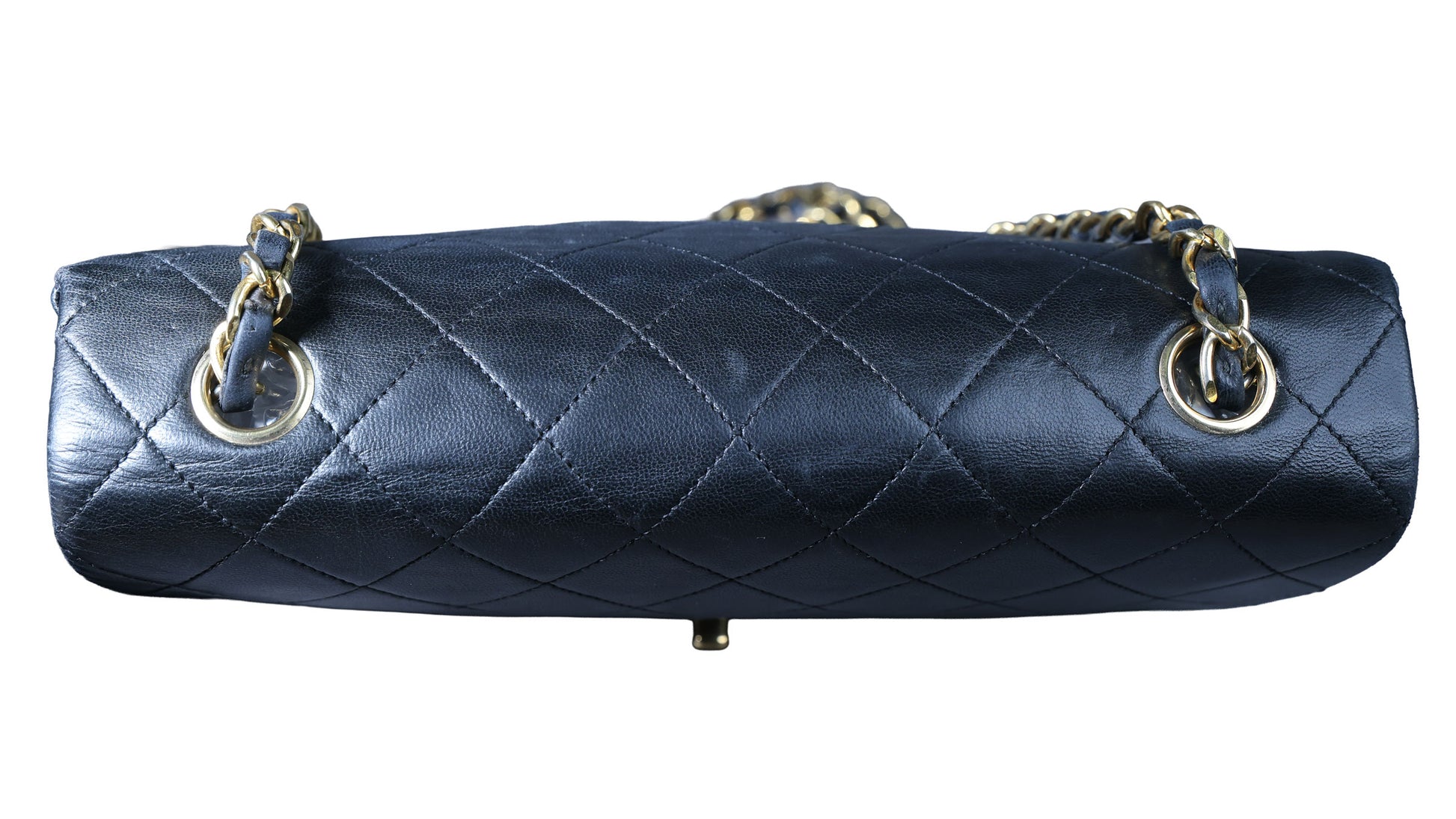 Preowned CHANEL Vintage Matelasse 23 Single Flap Black Lambskin Gold-Tone Hardware 18XXXX3 | Luxe Again Maison