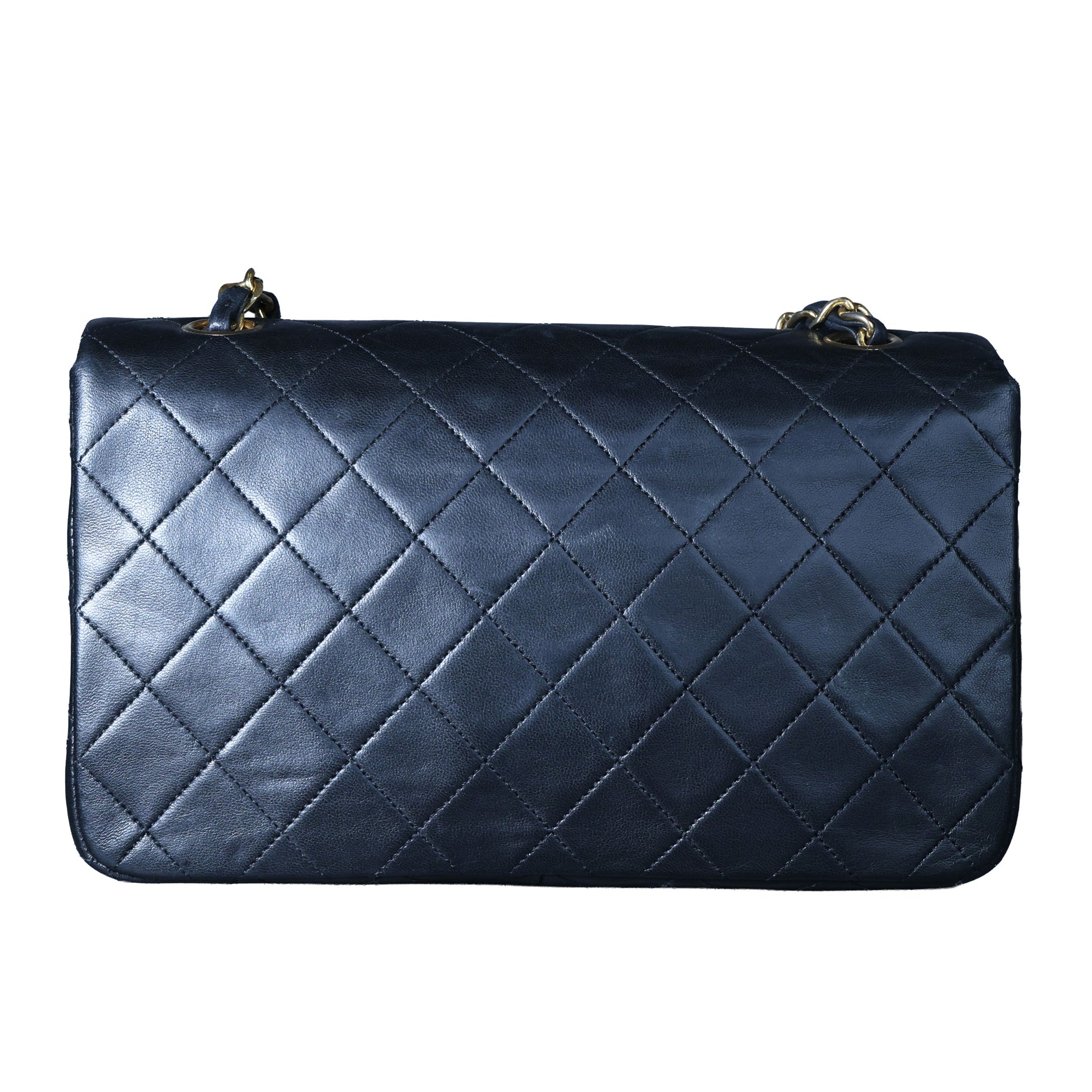 Preowned CHANEL Vintage Matelasse 23 Single Flap Black Lambskin Gold-Tone Hardware 18XXXX3 | Luxe Again Maison