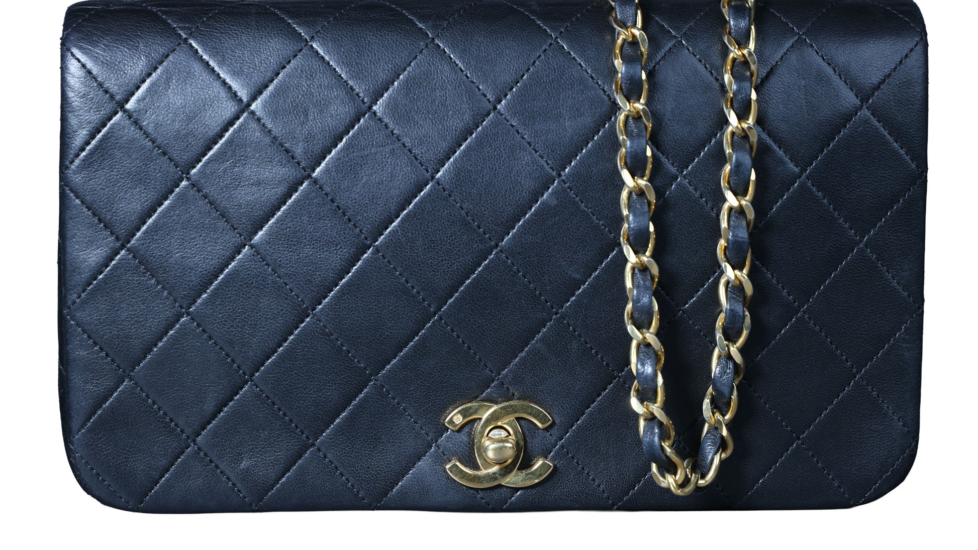 Preowned CHANEL Vintage Matelasse 23 Single Flap Black Lambskin Gold-Tone Hardware 18XXXX3 | Luxe Again Maison