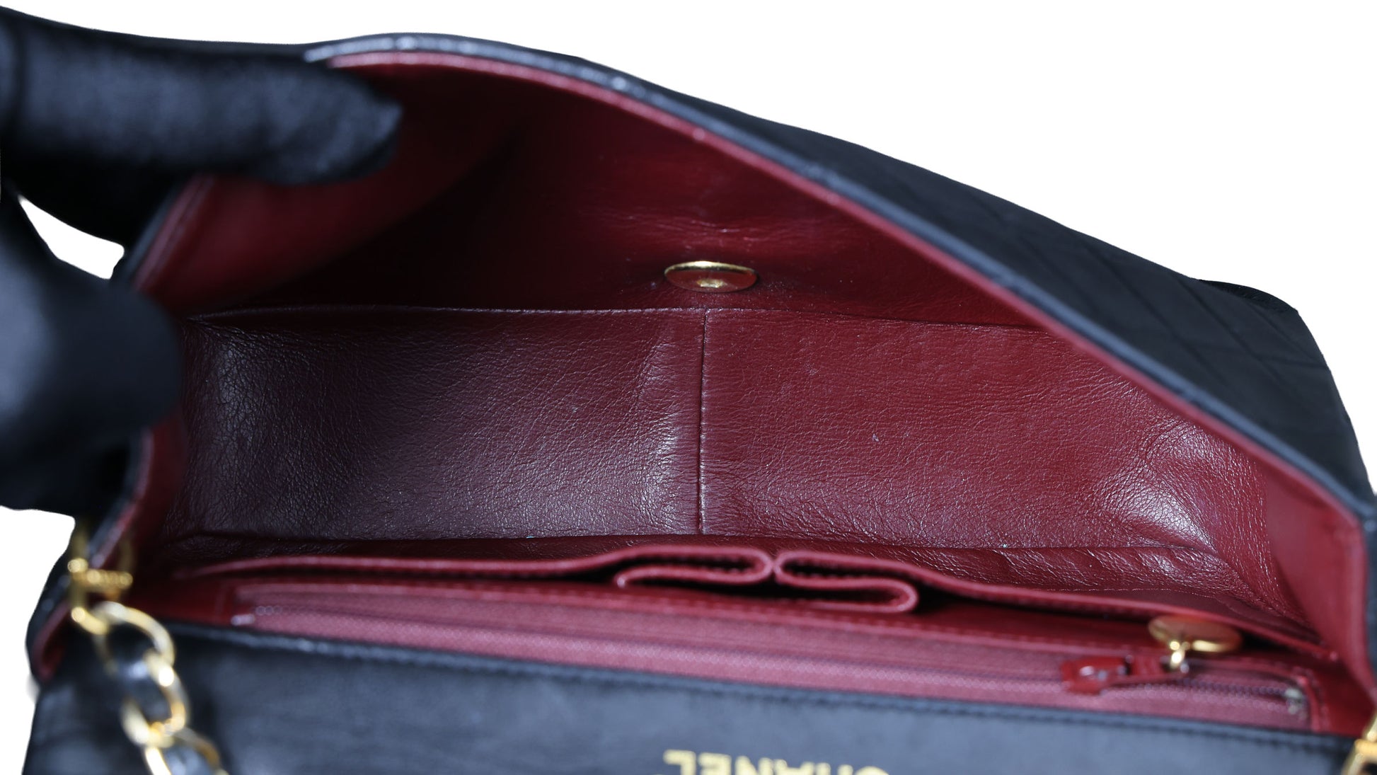 Preowned CHANEL Vintage Matelasse 23 Single Flap Black Lambskin Gold-Tone Hardware 18XXXX3 | Luxe Again Maison