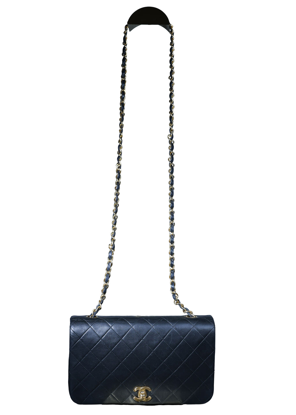 Preowned CHANEL Vintage Matelasse 23 Single Flap Black Lambskin Gold-Tone Hardware 18XXXX3 | Luxe Again Maison