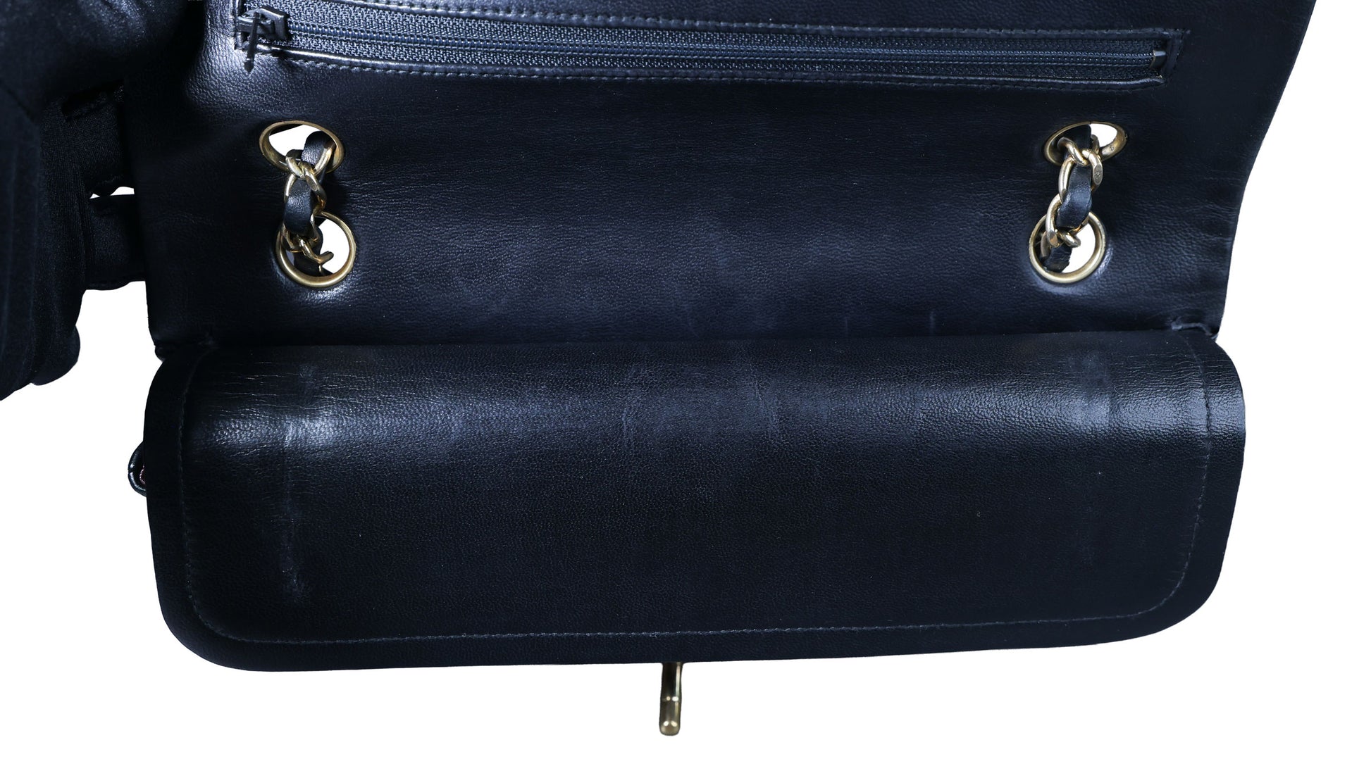 Preowned CHANEL Vintage Matelasse 25 Double Flap Black Lambskin Gold-Tone Hardware 09XXXXX 0 Series | Luxe Again Maison