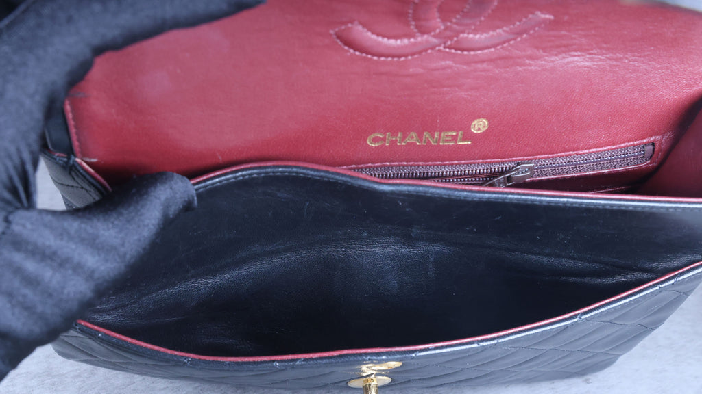 Preowned CHANEL Matelasse 25 Lambskin Double Flap Bag Black 14 Series | Luxe Again Maison