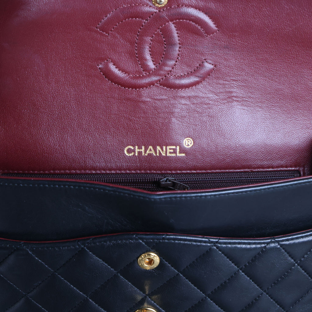 Preowned CHANEL Matelasse 25 Lambskin Double Flap Bag Black 14 Series | Luxe Again Maison