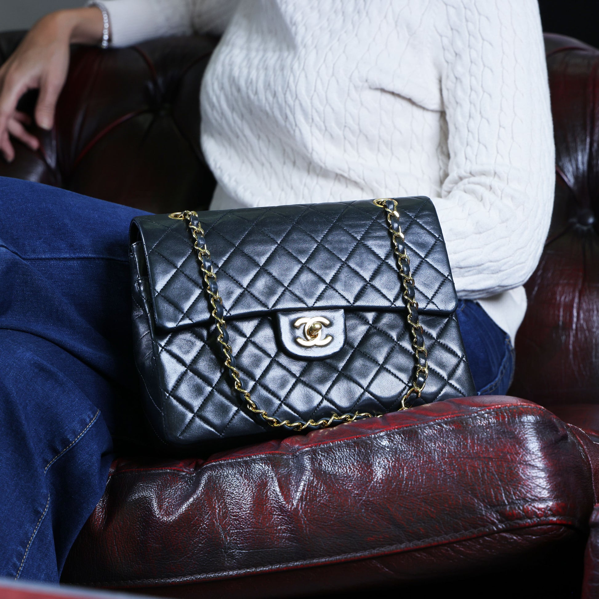 Preowned CHANEL Matelasse 25 Lambskin Double Flap Bag Black 14 Series | Luxe Again Maison