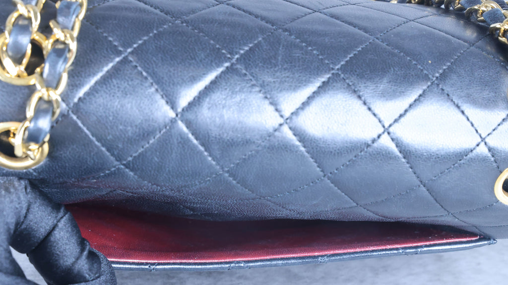 Preowned CHANEL Matelasse 25 Lambskin Double Flap Bag Black 14 Series | Luxe Again Maison