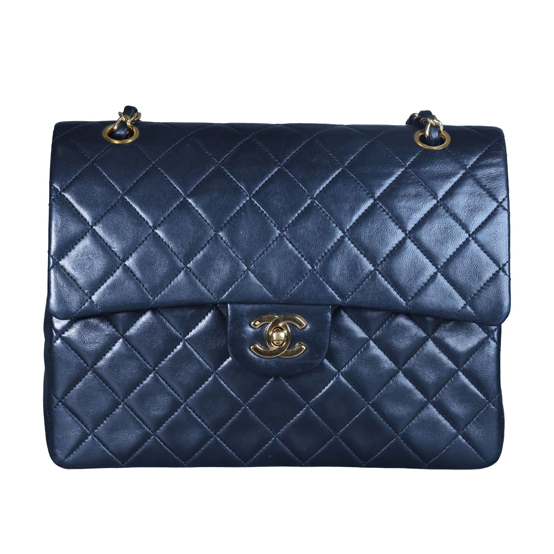 Preowned CHANEL Matelasse 25 Lambskin Double Flap Bag Black 14 Series | Luxe Again Maison