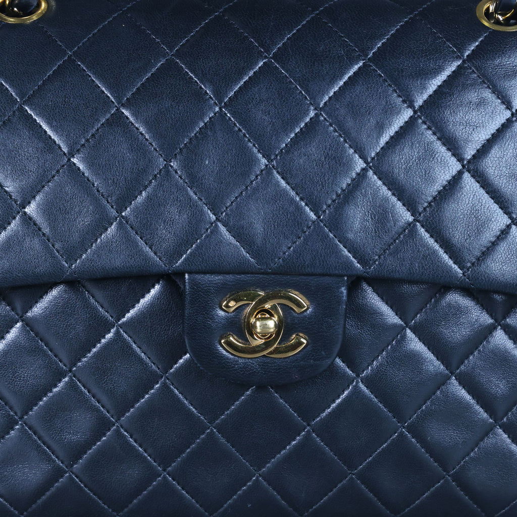 Preowned CHANEL Matelasse 25 Lambskin Double Flap Bag Black 14 Series | Luxe Again Maison
